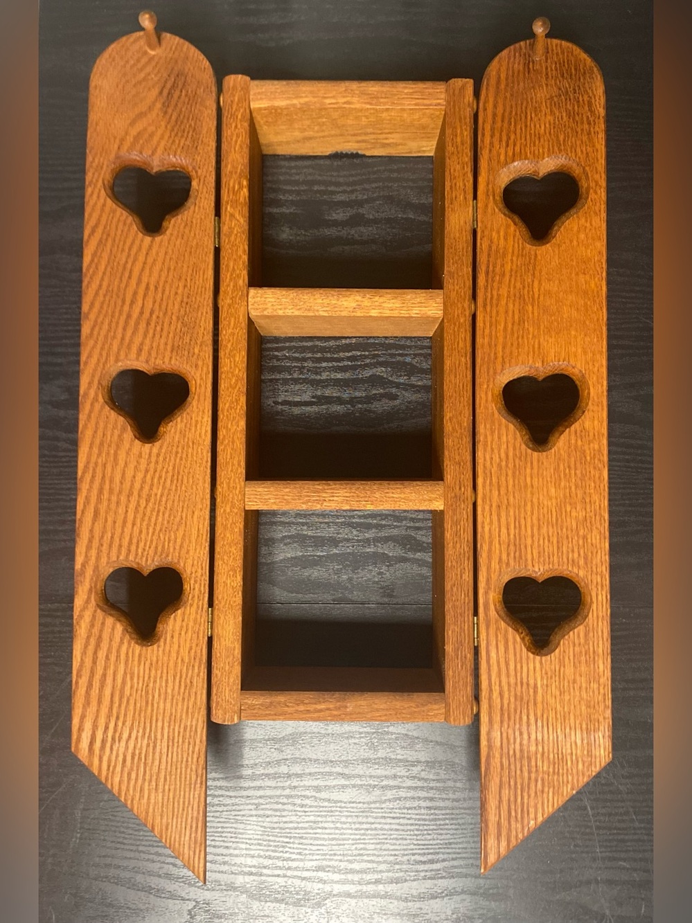 Wooden Vintage Folding Heart Display Shelves
